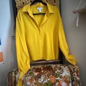 Rachel Zoe mustard blouse